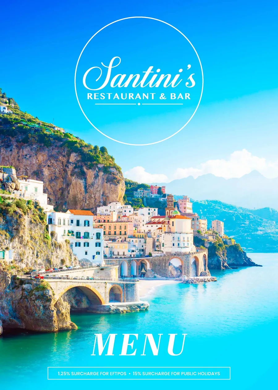 Santini's Restaurant & Bar dining menu page 1