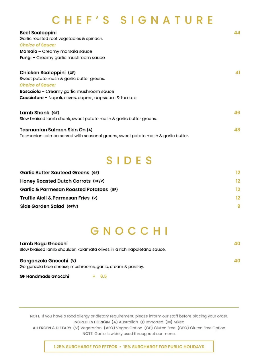 Santini's Restaurant & Bar dining menu page 3