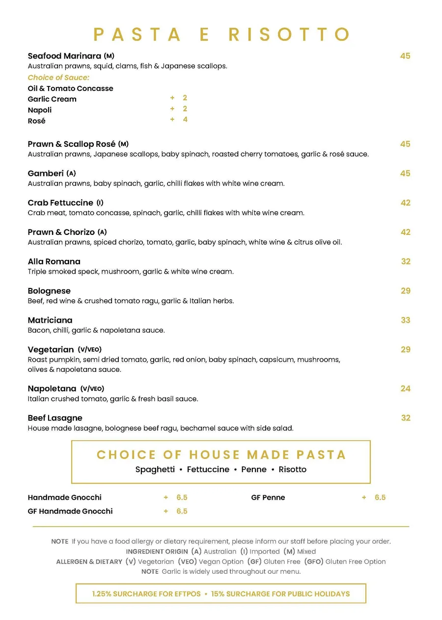 Santini's Restaurant & Bar dining menu page 4